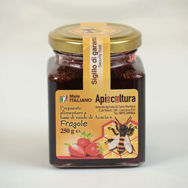 Acacia honey with strawberries, 250 g